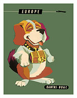 Europe - Saint Bernard Dog - Qantas Empire Airways (QEA) - BOAC - Fine Art Prints & Posters