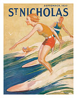 St. Nicholas - Surfer Girl - September, 1930 Issue - Fine Art Prints & Posters