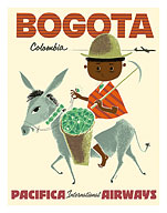 Bogota, Colombia - Pacifica International Airways - Andes Boy with Colombian Emeralds - c. 1950's - Giclée Art Prints & Posters