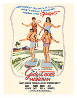 Gidget Goes Hawaiian - Starring Deborah Walley, James Darren - Tandem Surfing - Fine Art Prints & Posters