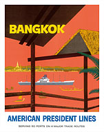 Bangkok Thailand - American President Lines - Giclée Art Prints & Posters