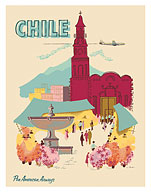 Chile - Plaza de Armas - Santiago - Pan American World Airways - c. 1955 - Fine Art Prints & Posters