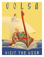 Volga - Visit the USSR - Russian River Cruise - Babushka Doll - Mamushka - Fine Art Prints & Posters