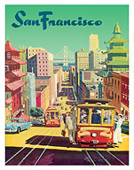 San Francisco, California - Cable Cars - c. 1950's - Fine Art Prints & Posters