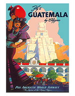 Guatemala by Clipper - Pan American World Airways - Tikal Mayan Ruins - Fine Art Prints & Posters