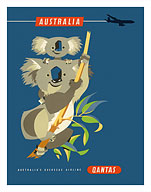 Australia - Koala Bears - Qantas Empire Airways (QEA) - Fine Art Prints & Posters
