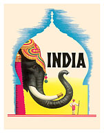 India - Decorated Elephant - c. 1950's - Fine Art Prints & Posters