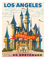 Los Angeles California - Disneyland Castle - Go Greyhound - Fine Art Prints & Posters