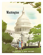Washington, D.C. - Chesapeake & Ohio Railway - United States Capitol Building - Fine Art Prints & Posters