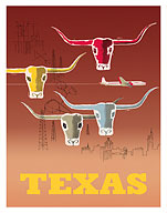 Texas - Longhorns - c. 1954 - Fine Art Prints & Posters