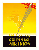 Paris to London - Golden Ray - Air Union French Airline - Fine Art Prints & Posters