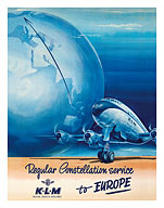 Regular Constellation Service to Europe - KLM Royal Dutch Airlines - Lockheed L-049 - Fine Art Prints & Posters