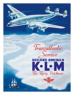 KLM Transatlantic Service - Holland America - KLM Royal Dutch Airlines - Fine Art Prints & Posters