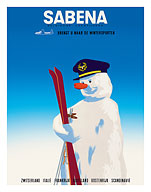 Sabena Brings You to The Winter Sports - Sabena Belgian World Airlines - Fine Art Prints & Posters