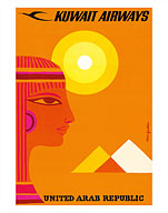 United Arab Republic - Kuwait Airways - Ancient Egyptian Pyramids - Fine Art Prints & Posters