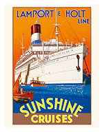 Sunshine Cruises - Lamport & Holt Line - Giclée Art Prints & Posters
