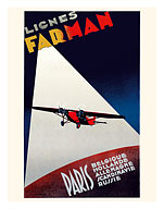Paris - Lignes Aériennes Farman (Farman Airlines) - Belgium, Germany, Holland, Scandinavia, Russia - Fine Art Prints & Posters