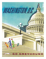Washington, D.C. USA - United States Capitol Building - Go Greyhound - Fine Art Prints & Posters