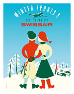 Winter Sports - Fly there by Swissair - Fine Art Prints & Posters
