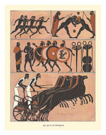 Ancient Greek Olympiad Hieroglyphs - Les Jeux Olympiques - Fine Art Prints & Posters