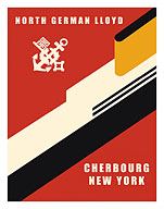 Cherbourg to New York - North German Lloyd - c. 1935 - Giclée Art Prints & Posters
