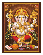 Lord Ganesha - Hindu Elephant Headed Deity - God of Wisdom, Knowledge and New Beginnings - Fine Art Prints & Posters