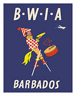 Barbados - Caribbean Islands - Moko Jumbie Stilts Dancer - British West Indies Airways BWIA (Bee-Wee) - Fine Art Prints & Posters