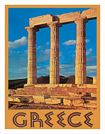 Greece - Temple of Poseidon at Cape Sounion - Fine Art Prints & Posters