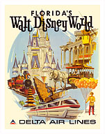 Florida's Walt Disney World - First Year of Operation - Delta Air Lines - Fine Art Prints & Posters