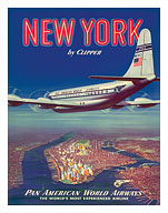 New York USA by Clipper Pan American Airways - Boeing 377 - Fine Art Prints & Posters