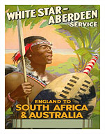 England to South Africa & Australia - White Star Line - Aberdeen Service - Giclée Art Prints & Posters