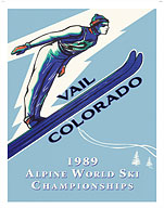 Vail, Colorado, USA - 1989 Alpine World Ski Championships - Ski Jumping - Fine Art Prints & Posters