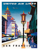 San Francisco, USA - China Town - United Air Lines - Fine Art Prints & Posters
