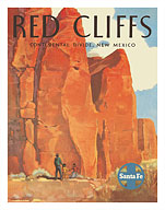 Red Cliffs - Continental Divide, New Mexico - Navajo Land, Arizona - National Monument - Santa Fe Railroad Company - Fine Art Prints & Posters