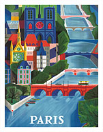 Paris - The Seine River & Notre Dame Cathedral - Fine Art Prints & Posters