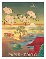 Paris Tokio (Tokyo) - Mt. Fuji And Cherry Blossoms - Fine Art Prints & Posters