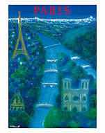 Paris - River Seine, Eiffel Tower, Notre Dame - Fine Art Prints & Posters