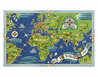 Fly the World - Réseau Aérien Mondial (Global Airline Network) - Fly Routes World Map - Planisphere - Fine Art Prints & Posters