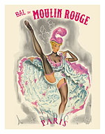 Paris, France - Bal Du Moulin Rouge - French Cancan Dancer - Giclée Art Prints & Posters