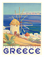 Greece - Island of Mykonos - Greek Windmill - Cyclades Islands - Fine Art Prints & Posters