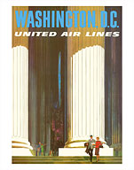 Washington D.C. - Lincoln Memorial - United Air Lines - Fine Art Prints & Posters