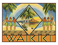 Waikiki, Hawaii - Cover of Hawaiian Travel Brochure - Fine Art Prints & Posters