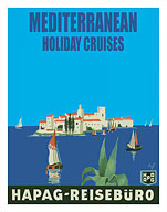 Mediterranean Holiday Cruises - Hamburg-Amerika Linie (Hamburg-American Line) HAPAG - Reisebüro - Fine Art Prints & Posters
