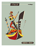 Italy - Qantas and BOAC Airlines - Venice - Gondola - Fine Art Prints & Posters