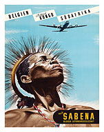 Belgium (Belgien) - Belgian Congo (Belgisch Kongo) - South Africa (Südafrika) - Sabena - c. 1950 - Fine Art Prints & Posters