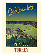 Istanbul, Turkey - Golden Horn Waterway - Mystique Süleymaniye Mosque - c. 1950 - Fine Art Prints & Posters