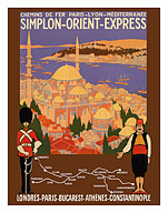 Simplon Orient-Express - London to Constantinople - Paris-Lyon-Méditerranée Railway (PLM) - c. 1922 - Fine Art Prints & Posters
