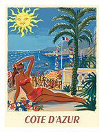 Côte D'Azur - France - The French Riviera - Bikini Girl - Fine Art Prints & Posters