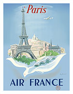 Paris - Eiffel Tower, Notre Dame Cathedral, Arch of Triumph - Aviation - Fine Art Prints & Posters