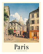 Paris, France - View of Montmartre - Basilica of the Sacred Heart (Sacré-Cœur) - c.1954 - Fine Art Prints & Posters